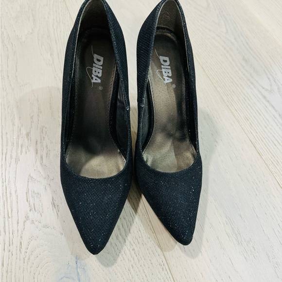 Black comfortable sparkling heels - size 9 - Picture 2 of 2